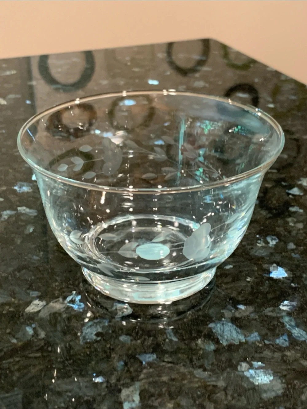 Vintage Princess House Heritage Crystal Revere Bowl #385 5” Etched Floral USA